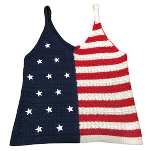 Moon & Madison by Anthropologie Stars and Stripes Flag Sweater Tank